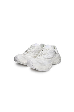 White Split Distressed Sneakers - ANN ANDELMAN