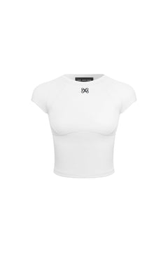 White Split - fit Short - sleeved T-shirt - ANN ANDELMAN