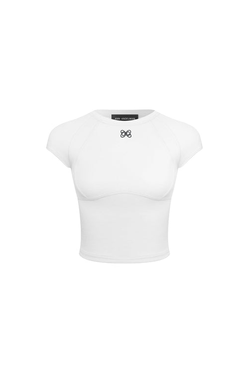 White Split - fit Short - sleeved T-shirt - ANN ANDELMAN