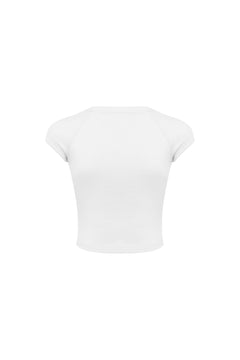 White Split - fit Short - sleeved T-shirt - ANN ANDELMAN