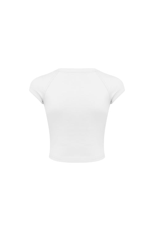 White Split - fit Short - sleeved T-shirt - ANN ANDELMAN