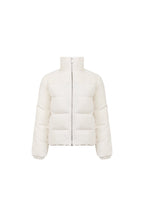 White Straight - cut Down Jacket With Lambswool Trim - ANN ANDELMAN