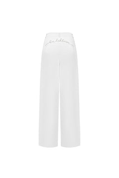 White Structural Curved Cargo Pants - ANN ANDELMAN