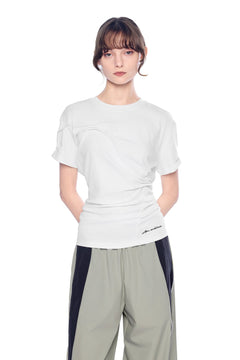 White Twist Fold T-shirt - ANN ANDELMAN