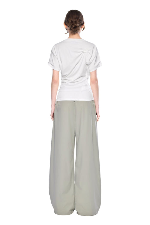 White Twist Fold T-shirt - ANN ANDELMAN