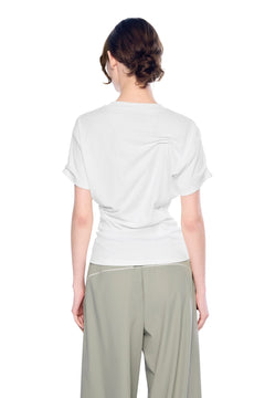 White Twist Fold T-shirt - ANN ANDELMAN