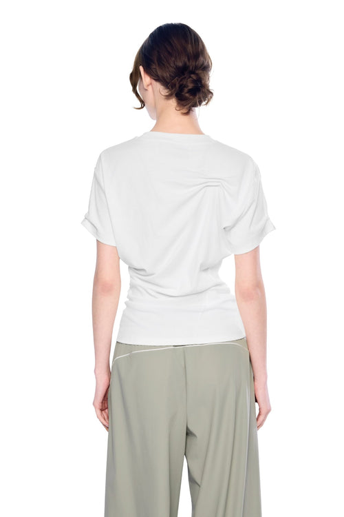 White Twist Fold T-shirt - ANN ANDELMAN