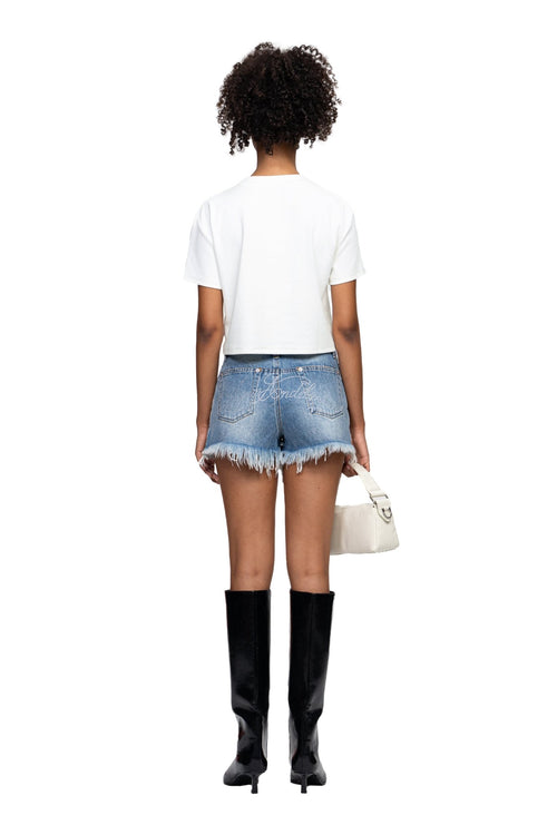 White Washed Distressed LOGO T-Shirt - ANN ANDELMAN