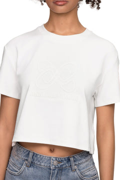 White Washed Distressed LOGO T-Shirt - ANN ANDELMAN