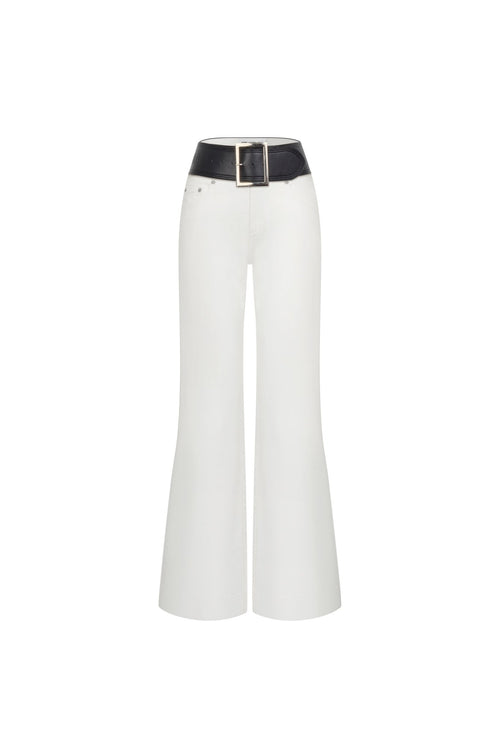 White Wide - waisted Casual Jeans - ANN ANDELMAN