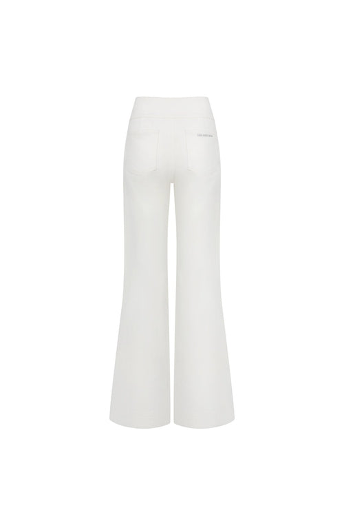 White Wide - waisted Casual Jeans - ANN ANDELMAN