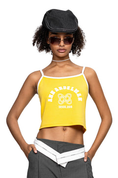 Yellow Basic Logo Printed Camisole - ANN ANDELMAN