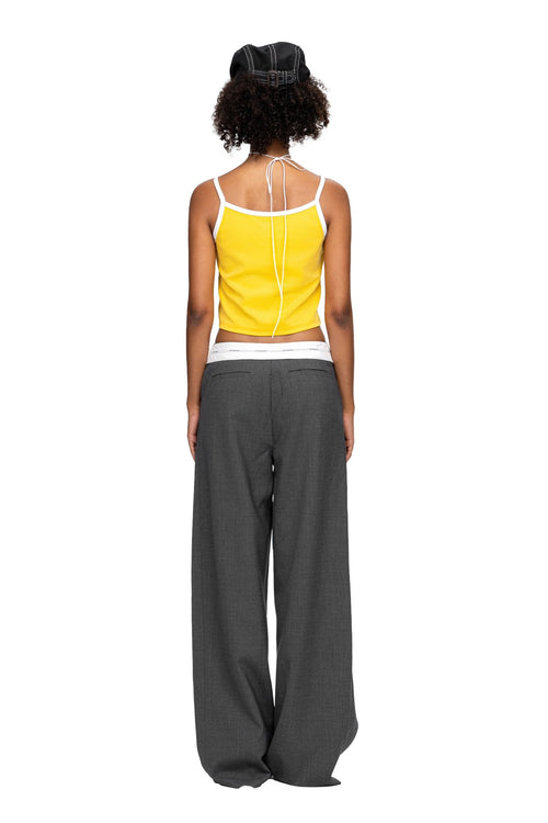 Yellow Basic Logo Printed Camisole - ANN ANDELMAN
