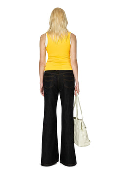 Yellow Basic Patchwork Faux Two - piece Vest - ANN ANDELMAN