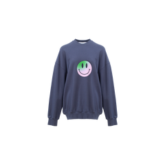 Blue Smiley Face Pullover Sweatshirt