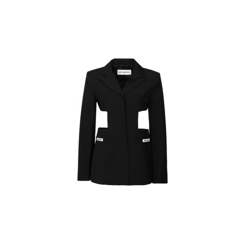 Black Waistless Collar Label Suit Black