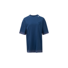 Embroidered A-Line Destruction Short Sleeve Blue