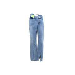 Asymmetrical Twisted Flared Jeans Blue - ANN ANDELMAN