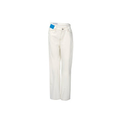 Asymmetrical Twisted Flared Jeans White - ANN ANDELMAN