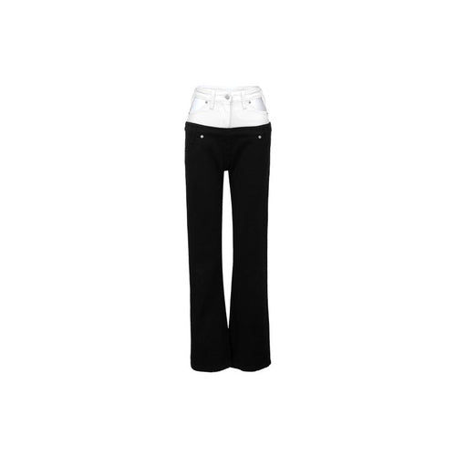 Black and White Double Waist Jeans - ANN ANDELMAN