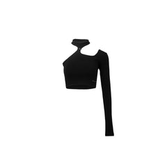 Black Halter One-Shoulder Top - Ann Andelman Official