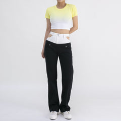 Black Panelled Waist Jeans - ANN ANDELMAN