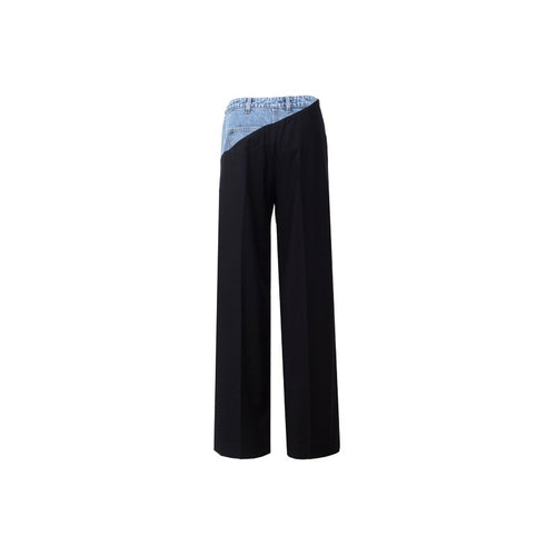 Black Patchwork Suit Pants - ANN ANDELMAN