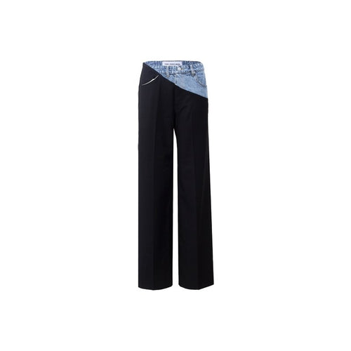 Black Patchwork Suit Pants - ANN ANDELMAN