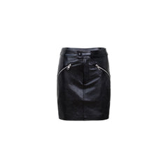 Black Patent Leather Skirt - ANN ANDELMAN