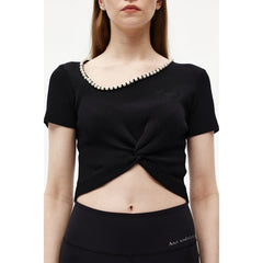 Black Pearl Neckline Blouse - Ann Andelman Official