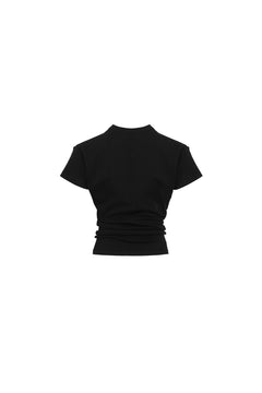 Black Pleated Short Sleeves - ANN ANDELMAN