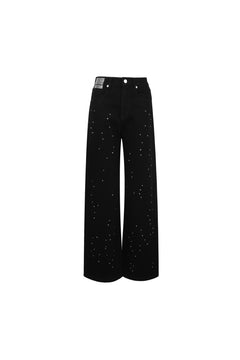 Black Rhinestone Pants - ANN ANDELMAN