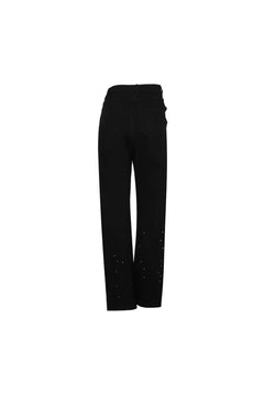 Black Rhinestone Twisted Pants - ANN ANDELMAN