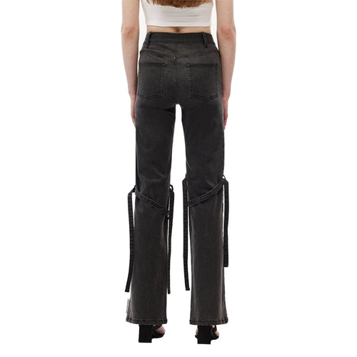 Black Strap-On Jeans - ANN ANDELMAN