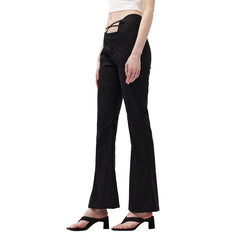 Black Strappy Suit Pants - ANN ANDELMAN