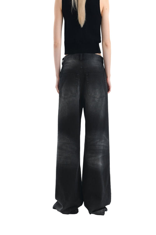 Black Ultra Wide-Leg Jeans - ANN ANDELMAN