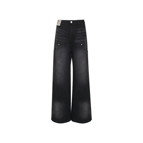 Black Ultra Wide-Leg Jeans - ANN ANDELMAN