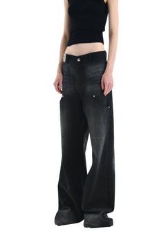 Black Ultra Wide-Leg Jeans - ANN ANDELMAN