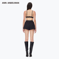 Black Webbing Slip-On Shorts - ANN ANDELMAN