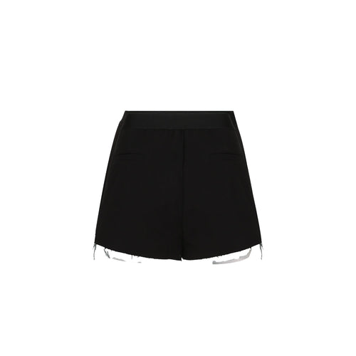 Black Webbing Slip-On Shorts - ANN ANDELMAN