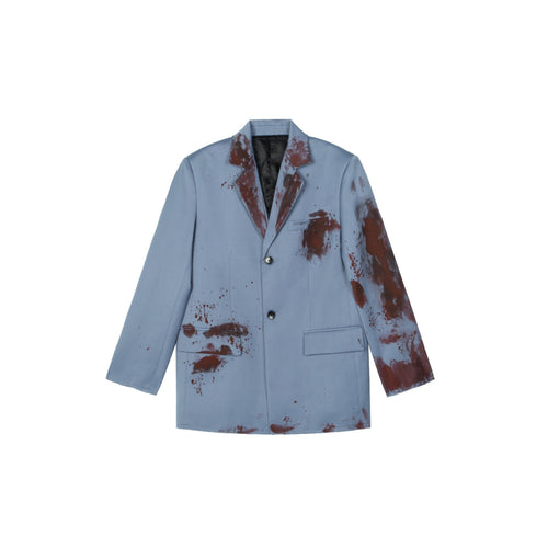 Blue Blood Print Blazer Jacket - ANN ANDELMAN