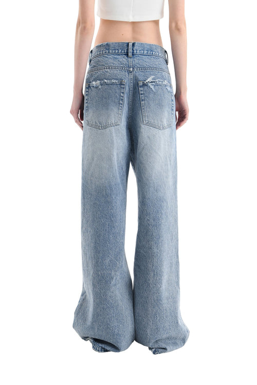 Blue Extra Wide-Leg Jeans - ANN ANDELMAN