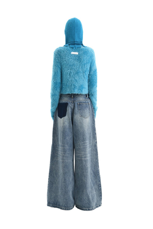 Blue Feather Yarn Sweater - ANN ANDELMAN