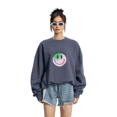 Blue Gradient Smiley Face Sweater - ANN ANDELMAN