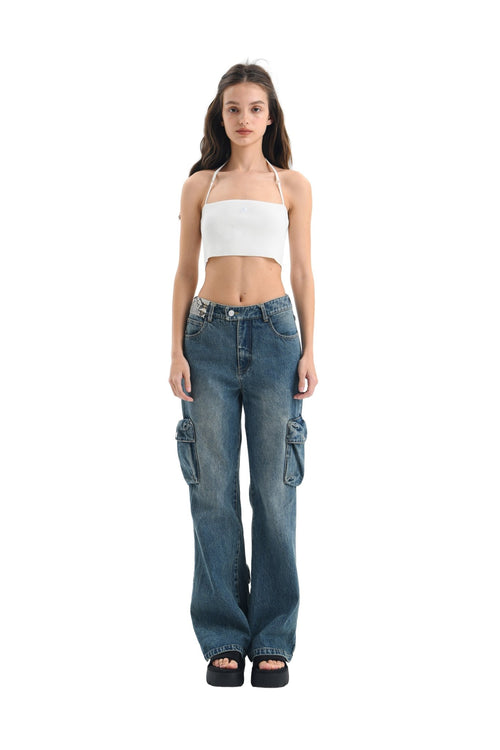 Blue Multi-Pocket Jeans - ANN ANDELMAN