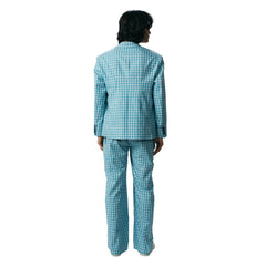 Blue Plaid Trousers - ANN ANDELMAN