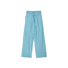 Blue Plaid Trousers - ANN ANDELMAN