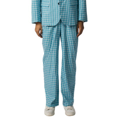 Blue Plaid Trousers - ANN ANDELMAN