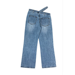 Blue Slant Waist Jeans - ANN ANDELMAN