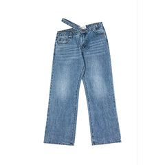 Blue Slant Waist Jeans - ANN ANDELMAN